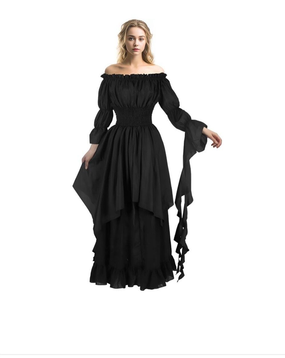 Medieval Dress-Victorian Witch Dress Renaissance High-Low Maxi Dress